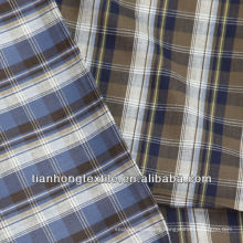 100% Cotton Twill Check Plaid Flannel Shirt Fabric